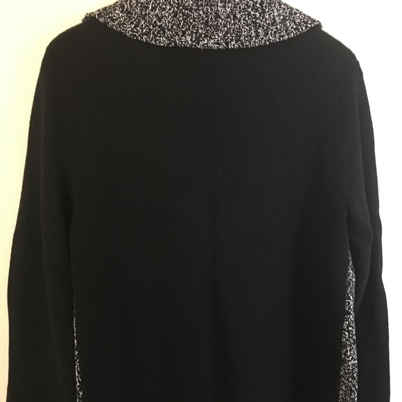 JONES NEW YORK CARDIGAN SWEATER / JACKET - BLACK/WHITE - SHAWL COLLAR - SZ LARGE - Picture 5 of 9